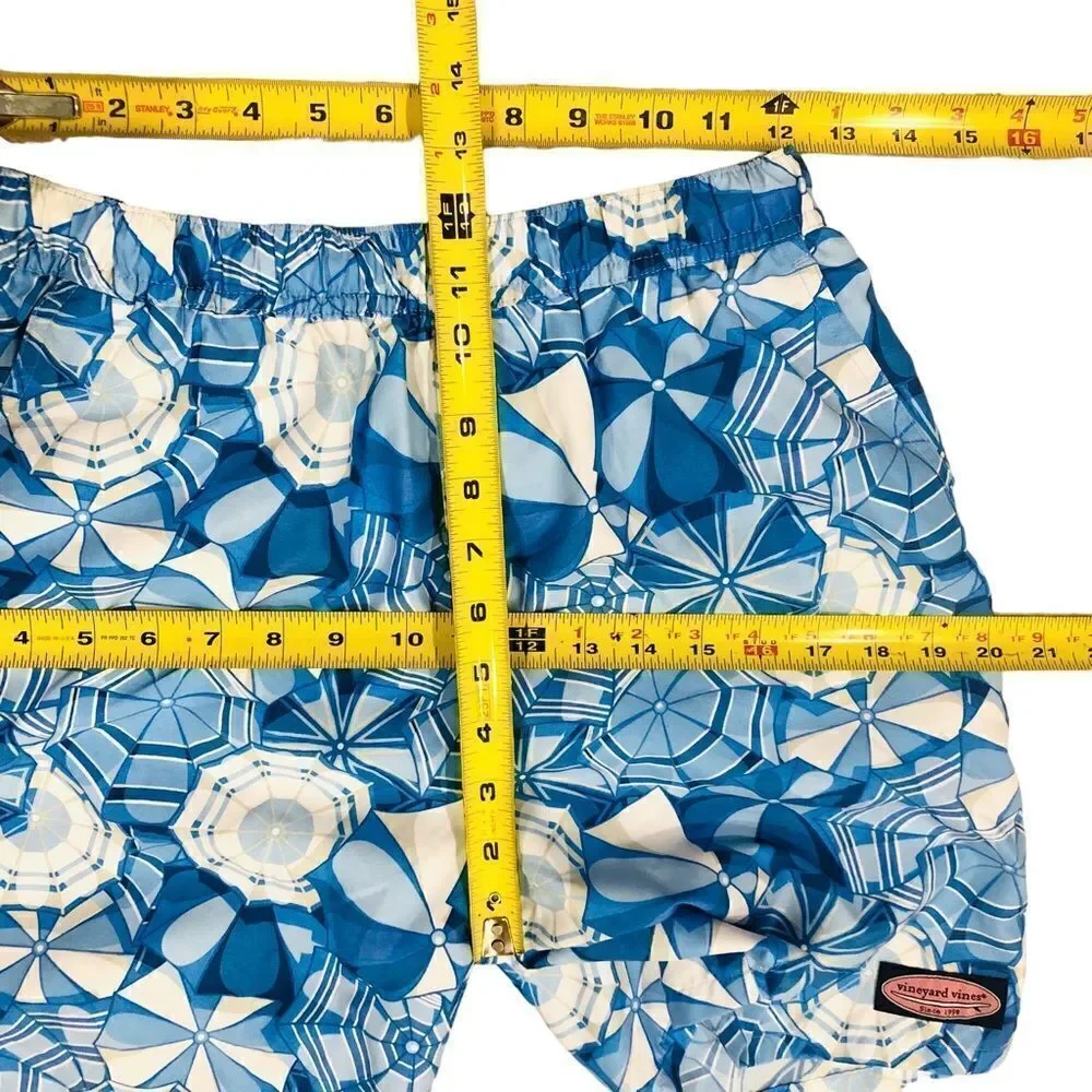 NWOT Vineyard Vines Blue Umbrellas Print Swim Board Trunk Shorts Mens Sz S